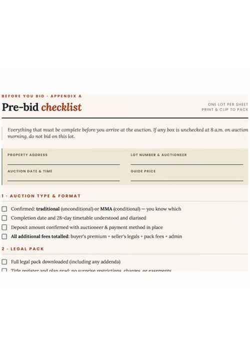 Pre Bid Checklist